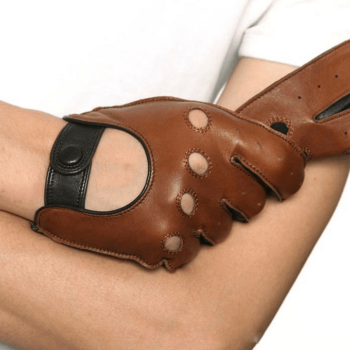 Men'S Driving Leather Driving Touch Screen Gloves