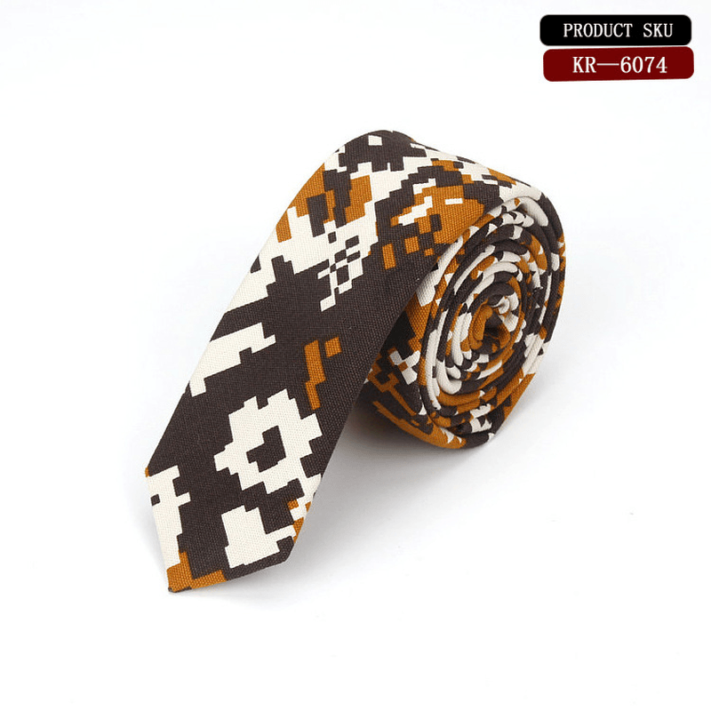 Korean Version Cotton and Linen Pattern Groom'S Wedding Tie