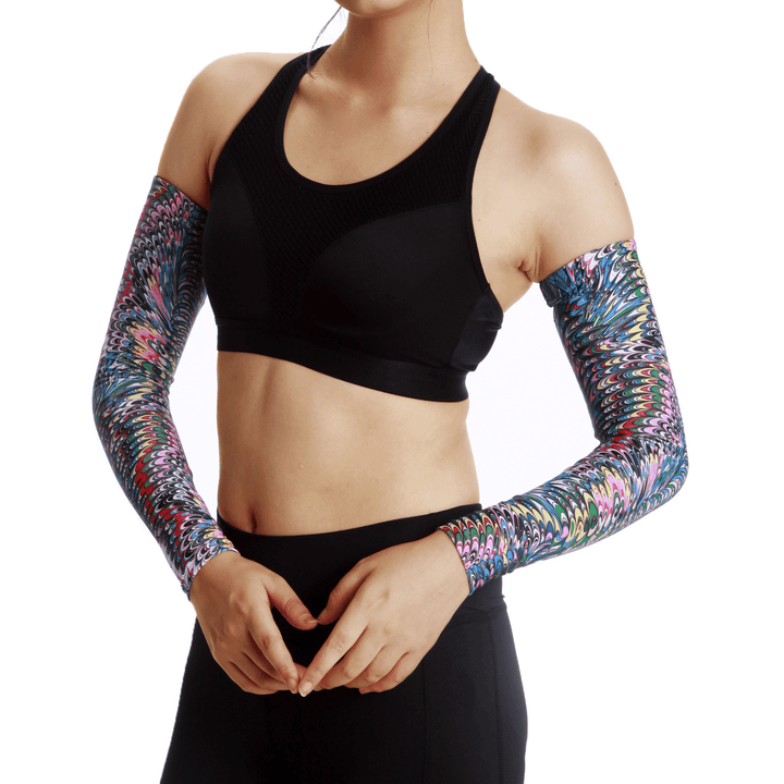 American Overseas Warehouse Hair Outdoor Sun Protection Peacock Pattern Cool Sleeve Riding Tattoo Arm Elbow Sleeve