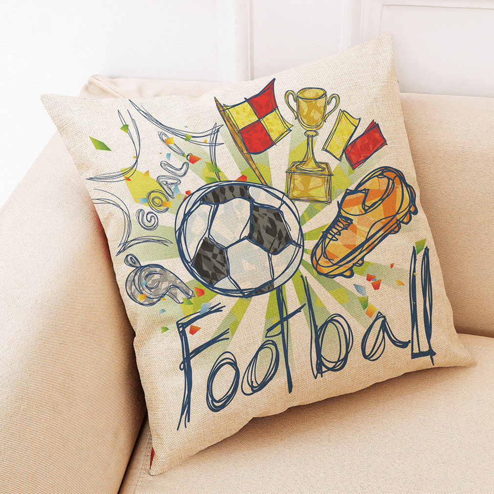 Honana the 2018 Russia World Cup Cotton Linen Cushion Pillow Case Soccer Pillow Covers for Home Bedroom Sofa Holiday Decor - MRSLM