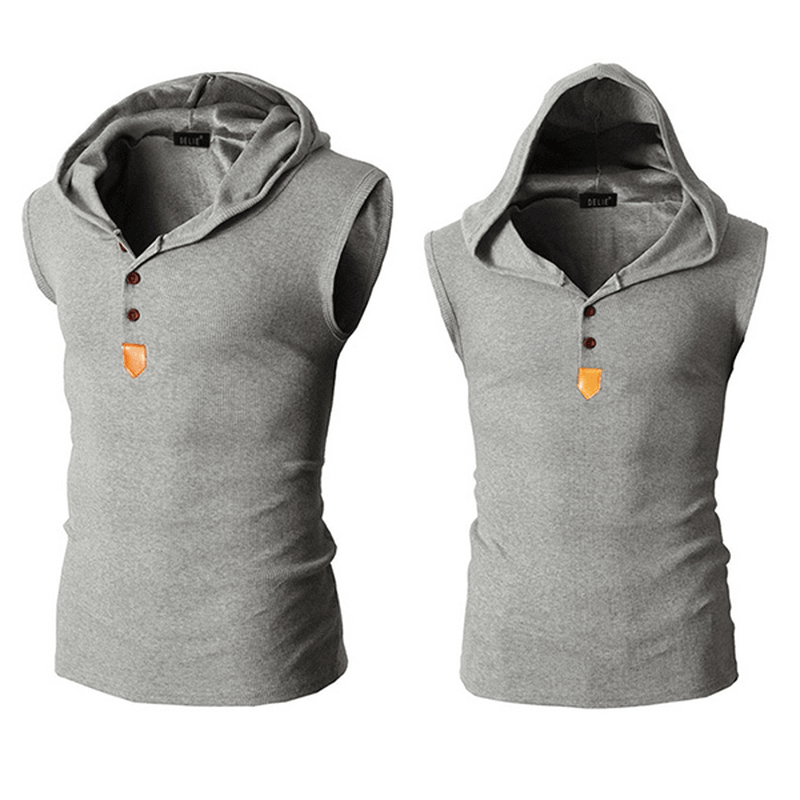 Slim Fit Hooded Sport Tank Tops