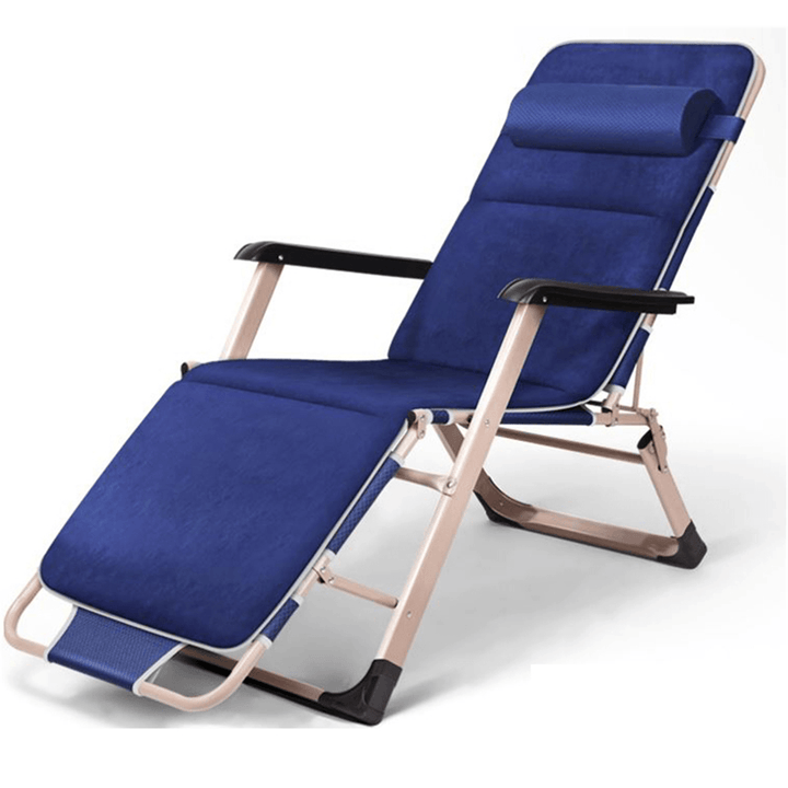 Folding Reclining Chair Dual Purpose as Beds Expand with Foot Pad for Beach