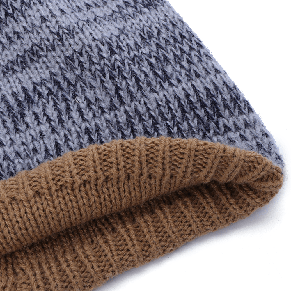 Double-Sided Wearing Double-Layer Knit Hat Beanie Cap