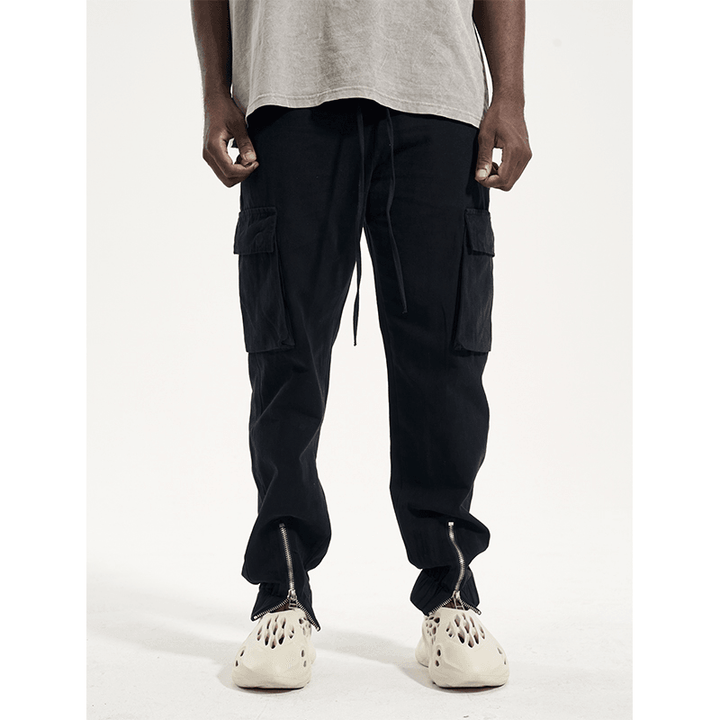 Casual Men'S Zipper Buckle Cargo Trousers