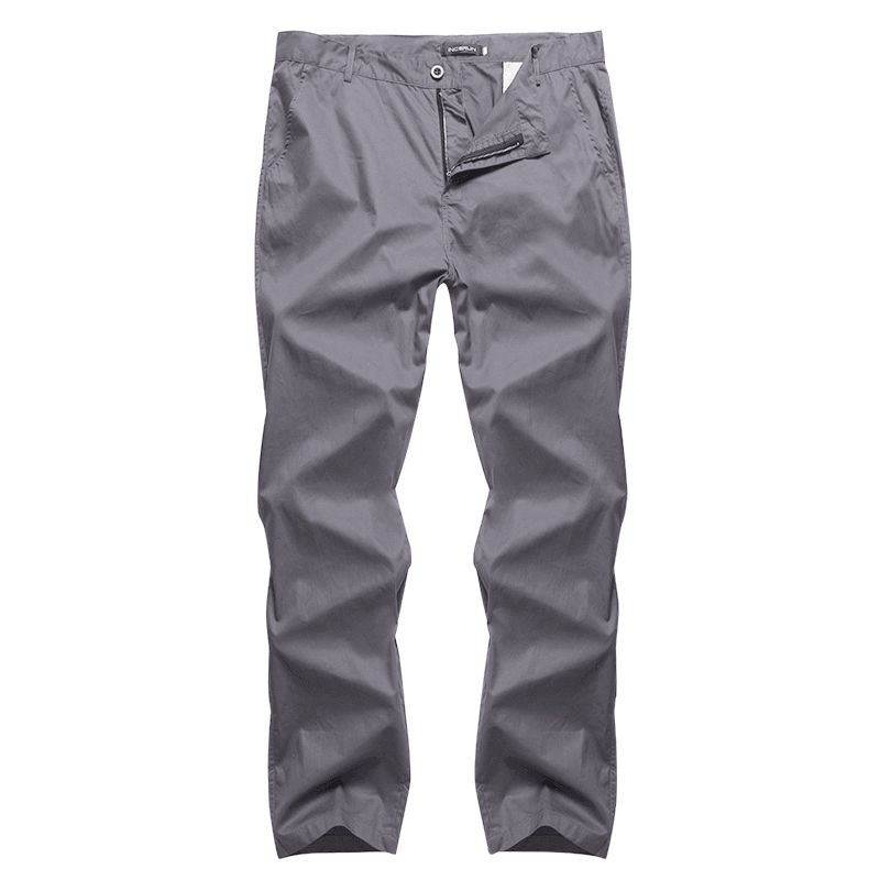 Mens Regular Fit Trousers Cargo Chino Business Casual Long Pants Slack plus Size