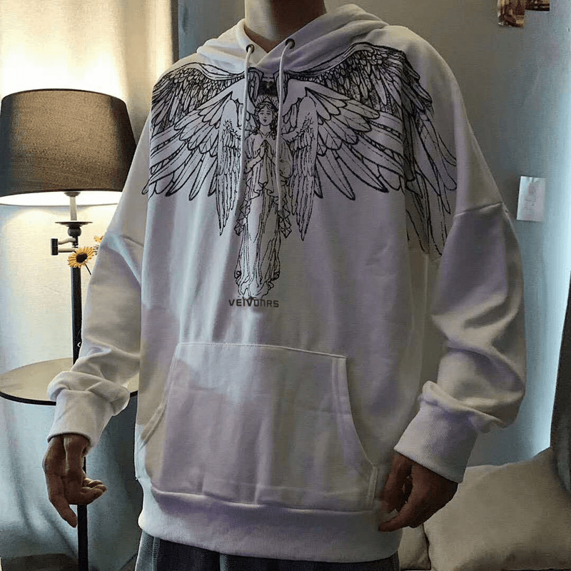 Men'S and Women'S Same Style Couple Sweater with Angel and Virgin Wings Pattern