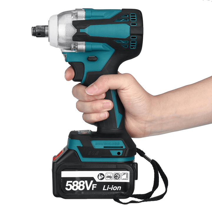 4 Speed Cordless Electric Impact Wrench 4000Rpm Brushless Rechargeable Torque Wrench Socket Power Tool 1/2 X588Vf Battery