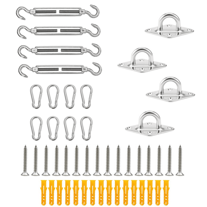 Stainless Steel Sun Sail Shade Fixing Accessory Kit Garden Patio Canopy DIY Replacement Accessories