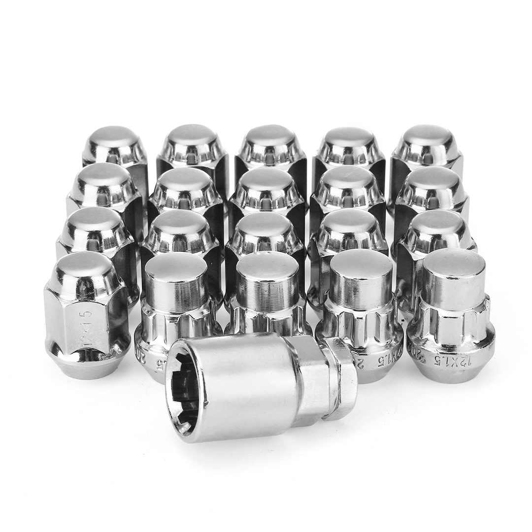 21Pcs M12X1.5Mm Locking Wheel Lock Nuts 60 Degree Tapered Security Bolts Key for Ford