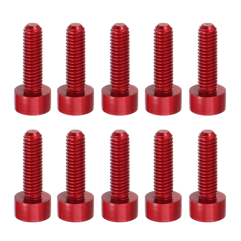 Suleve‚Ñ¢ M3AH2 10Pcs M3X10Mm Hex Socket Cap Head Screws 7075 Aluminum Alloy Red