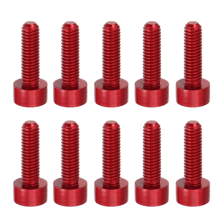 Suleve‚Ñ¢ M3AH2 10Pcs M3X10Mm Hex Socket Cap Head Screws 7075 Aluminum Alloy Red