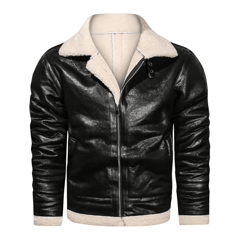 Casual Lapel Faux Fur All-In-One Men'S Jacket