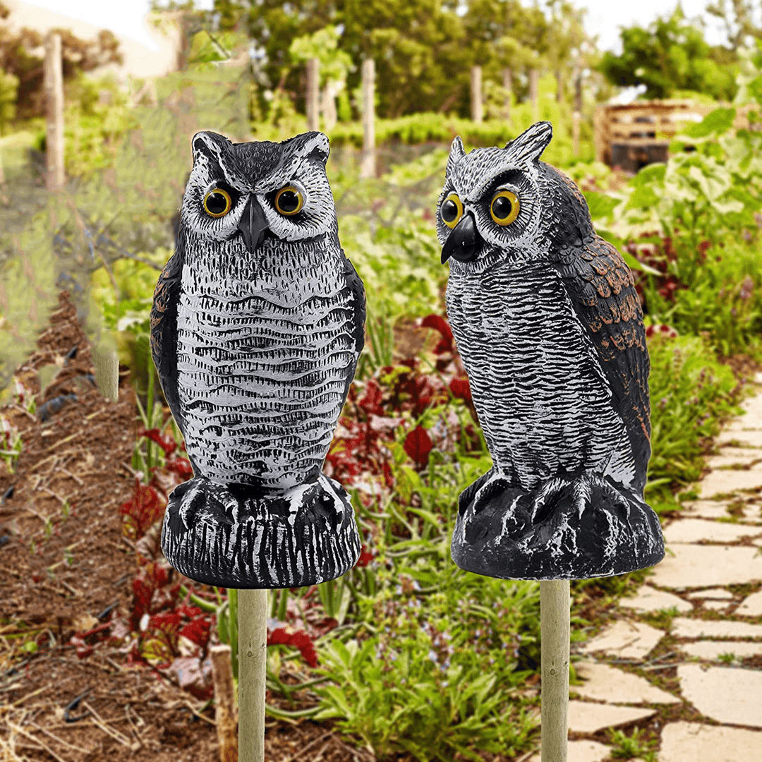 -2041 Plastic Owl Bird Deterrents Horned Owl Bird Scarecrow Pest Repellent for Outdoor Garden Yard