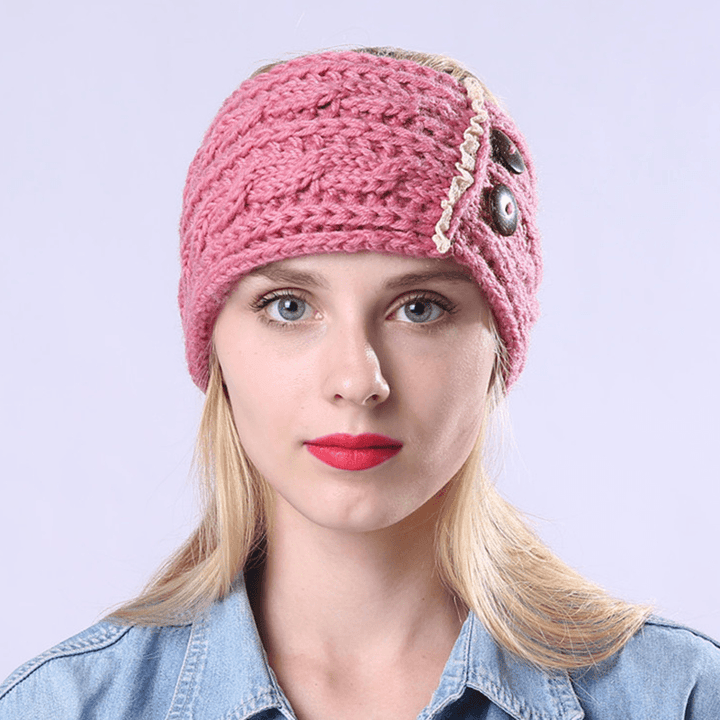 Women Winter Earmuffs Ponytail Knit Beanie Caps