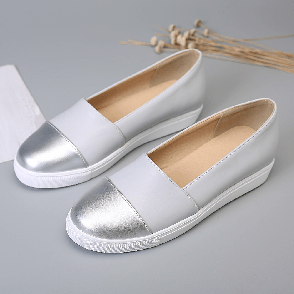 Women Casual Pure Color Stitching Flats