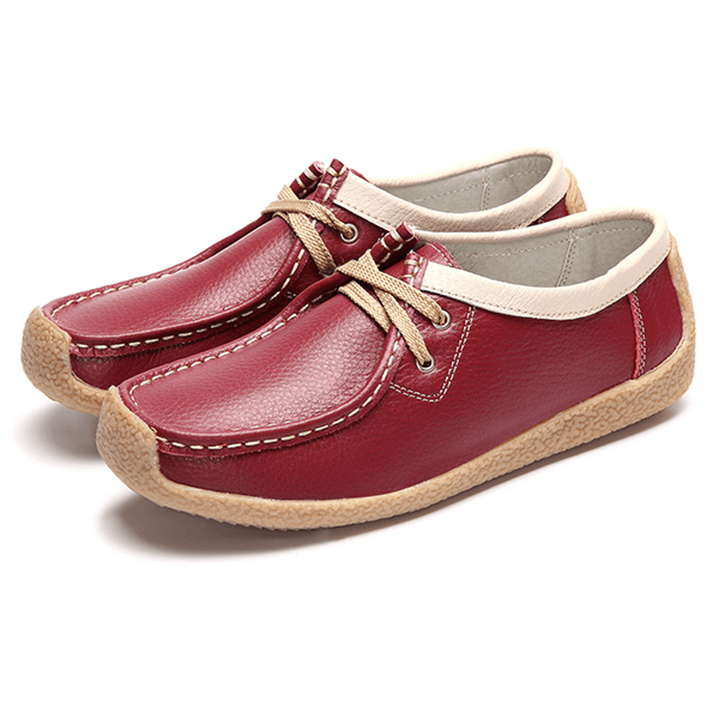 Breathable Walking Leather Flat Shoe