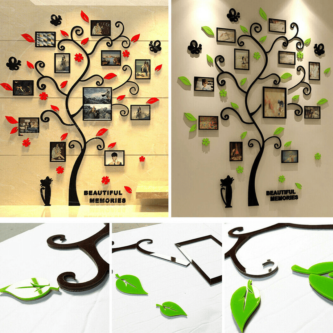 Photo Picture Frame Family Tree 3D Acrylic Home Wall Sticker Removable Decoration