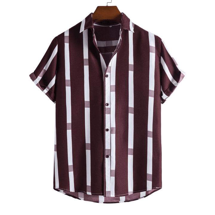 Striped Loose plus Size Casual Men'S Shirt