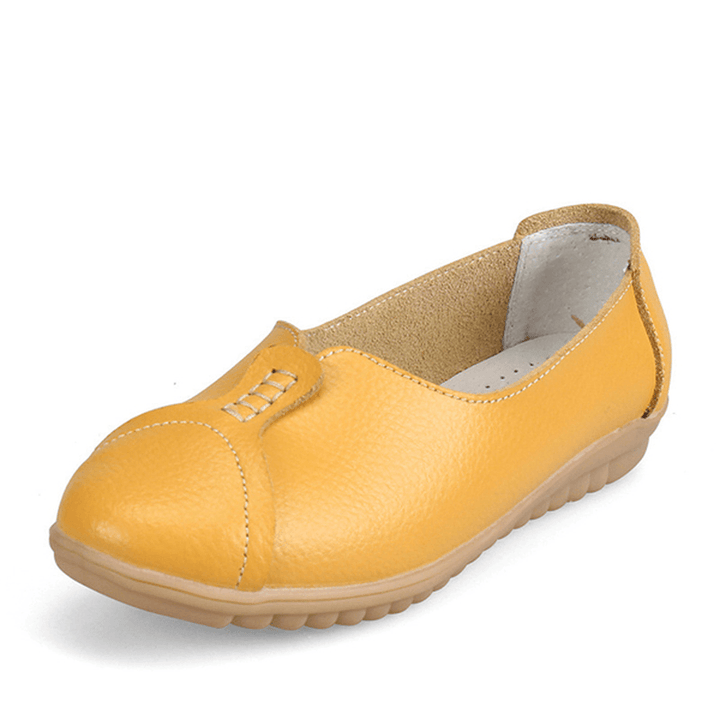 Women Casual Soft Leather Flat Shoes Driving Slip-Ons Comfortable Loafers