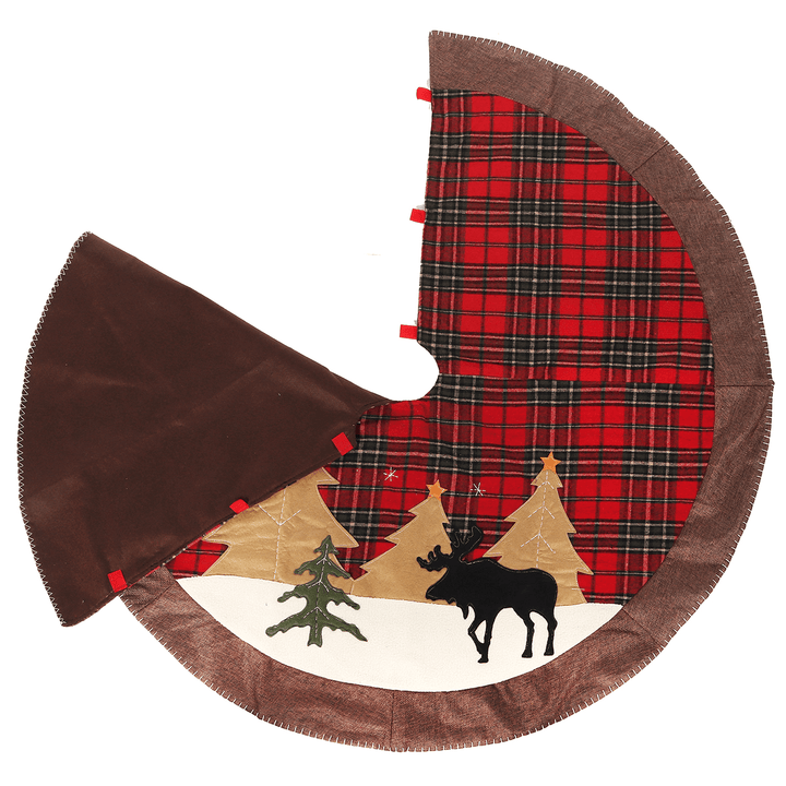 Christmas Decor 105Cm David'S Deer Christmas Tree Skirt Aprons New Year Xmas Tree Carpet Foot Cover for Home Decoration