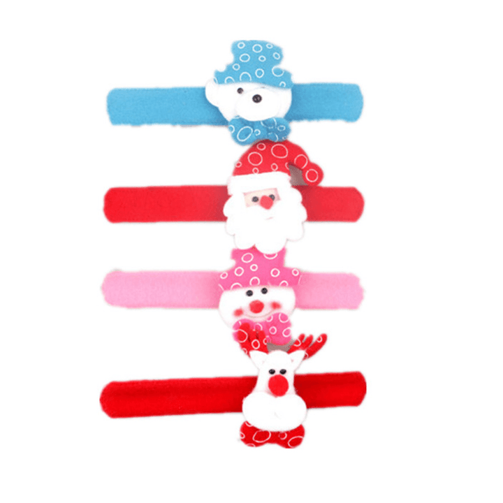 Kids Christmas Glowing Wristband Bracelet Ribbon Tree Decoration Santa Claus LED Cute Bracelet