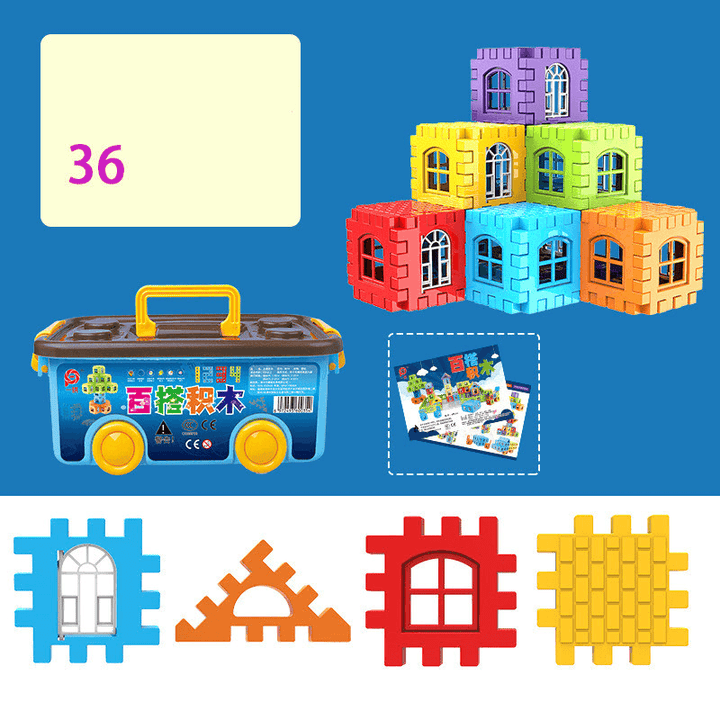 Children'S Large Particle Square Plastic Building Blocks Educational Toys