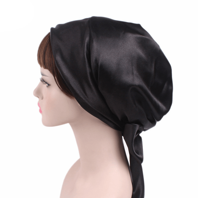 Satin Print Ribbon Bow Turban Hat