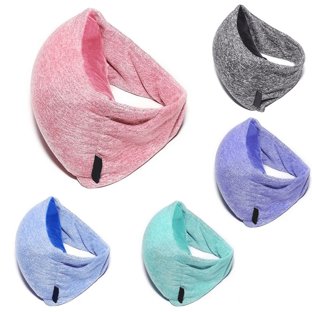 Portable Travel Compact Pillow Eye Mask 2 in 1-Soft Goggles Neck Support Pillow for Airplane