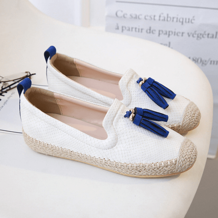 Tassel round Toe Slip on Flat Loafers for Women