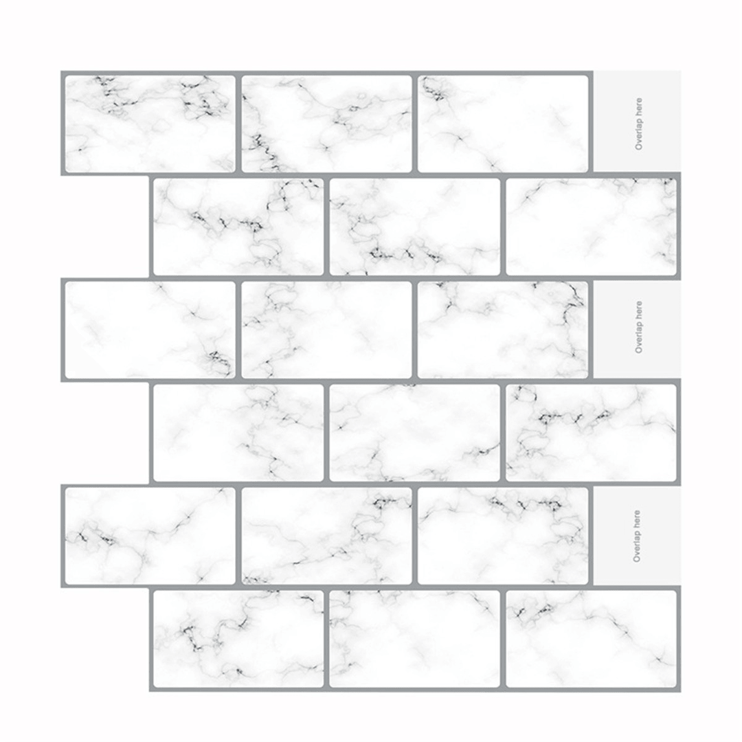 10Pcs Self-Adhesive Marble Pattern Wall Sticker Waterproof Kitchen Bathroom Decoration