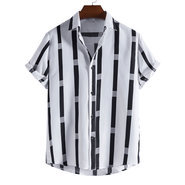 Striped Loose plus Size Casual Men'S Shirt