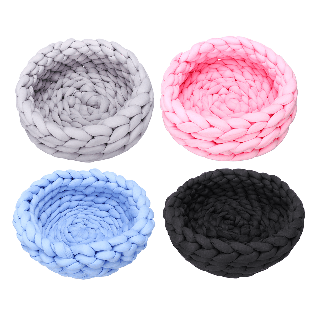 40CM Handmade Knitting Pet Cat Dog Pet Bed Nests House Cushion Mat Pad Washable