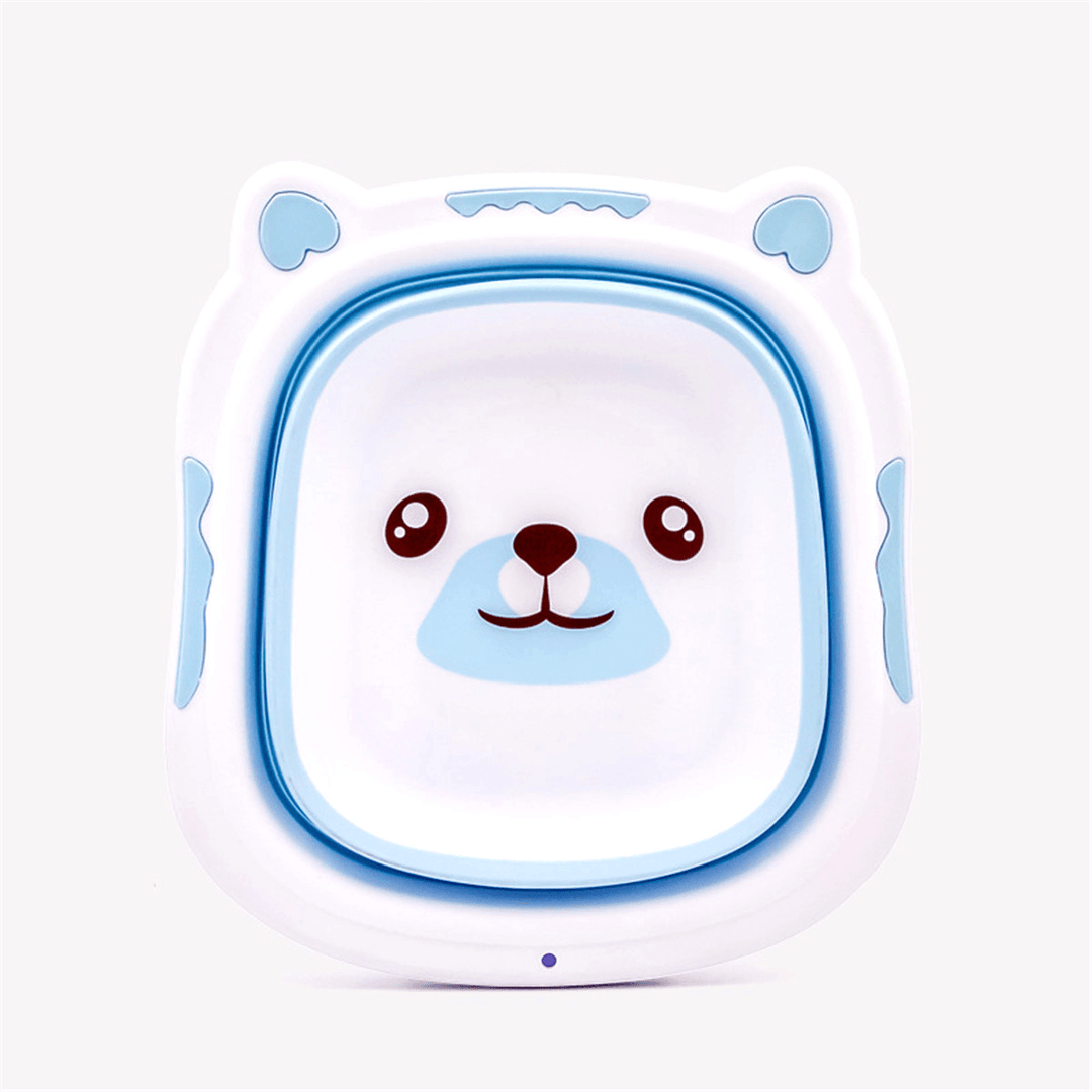 Baby Portable Folding Basin Washbasin for Kids Cute Cartoon Foldable Bath Tub