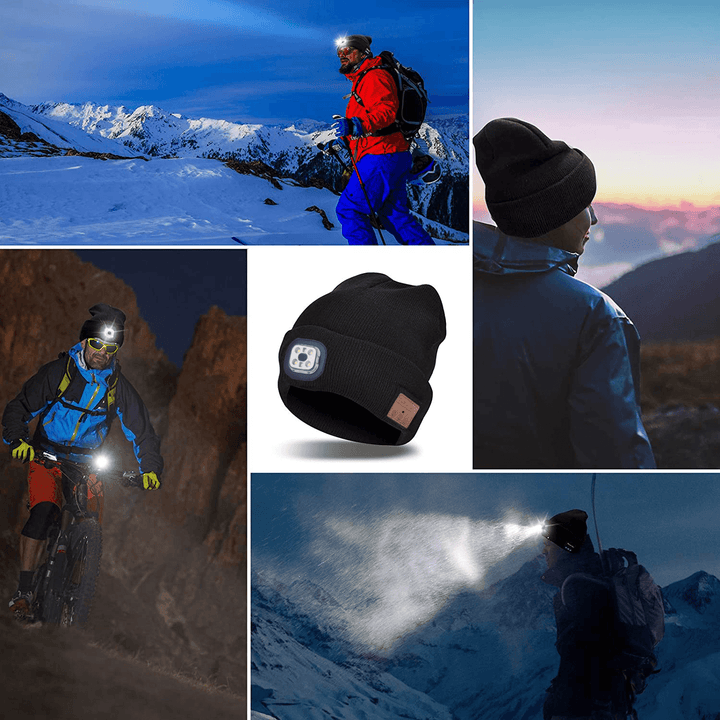 Bluetooth Knitted Hat Outdoor Night Running Night Fishing Led Light