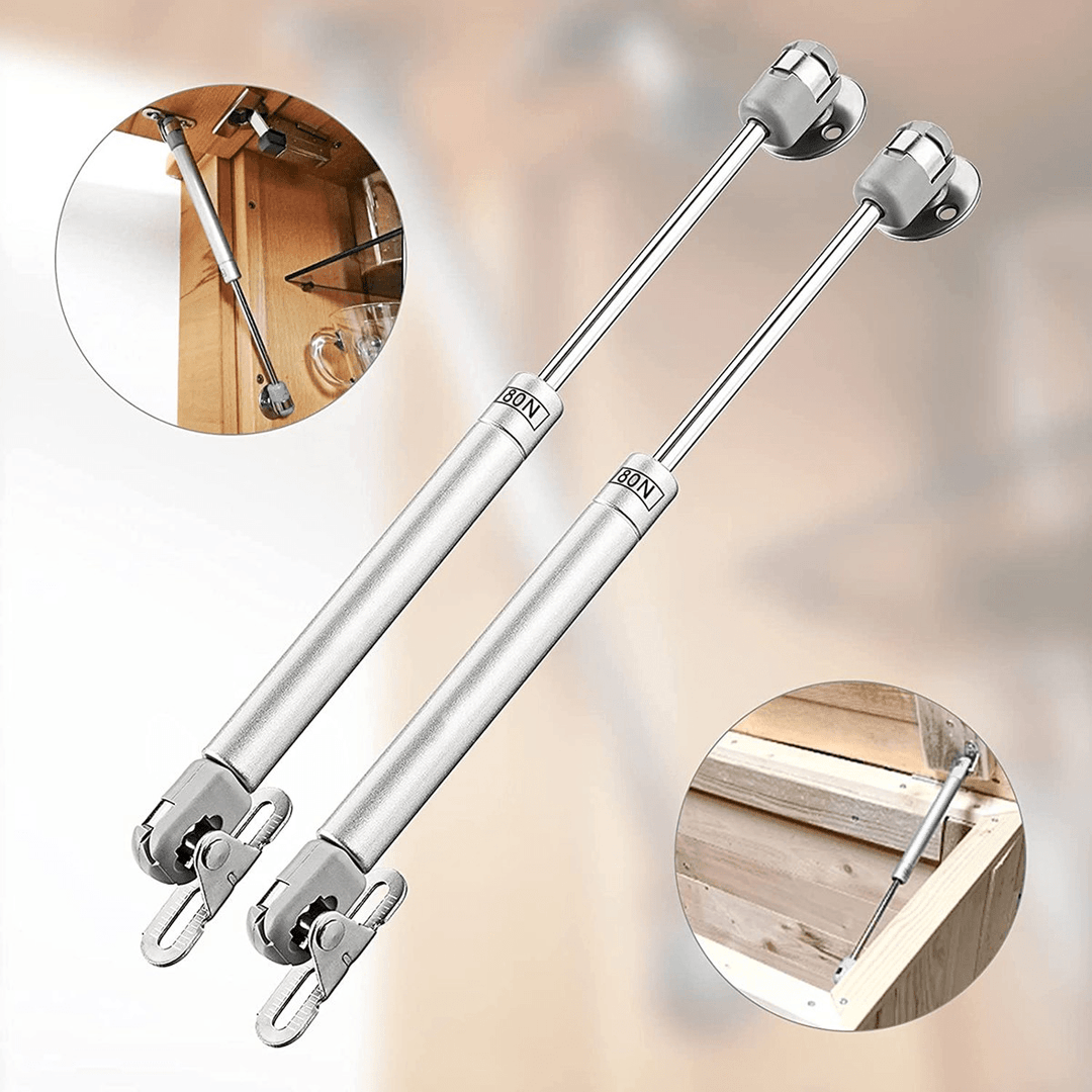 2Pcs 80-150N Hydraulic Gas Strut Lift Support Gas Pressure Spring Damper for Kitchen Cupboard Bookcases Door Hinges