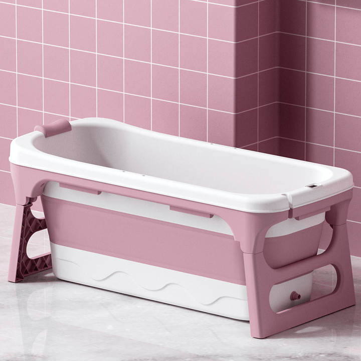 55X23.6X22.6 Inch Folding Bathtub Portable Bathroom Capacity Soaking Tub Temperature Sensing SPA Massage Baby Adult - MRSLM