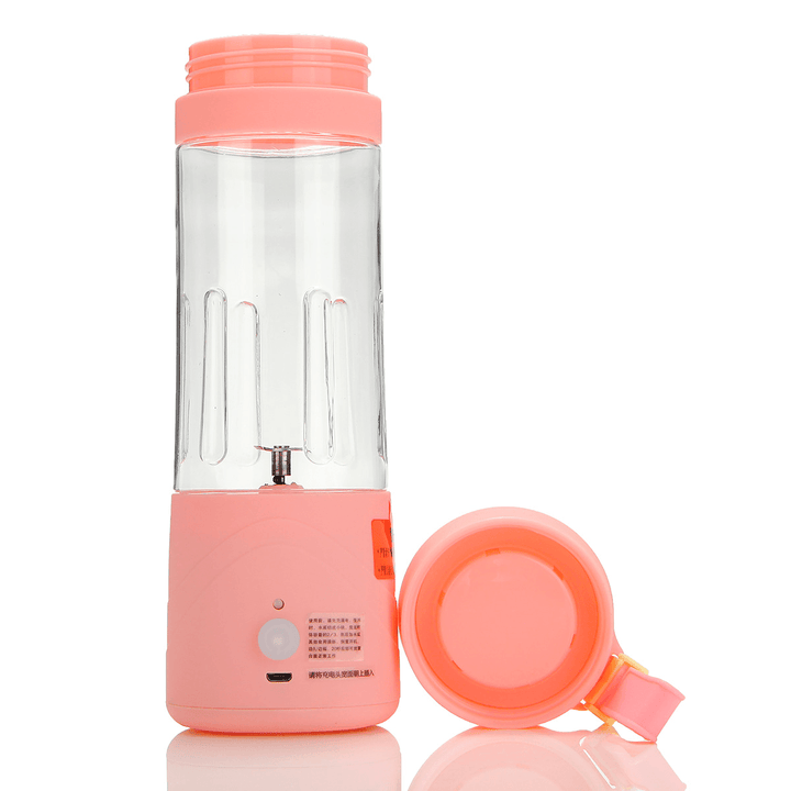 3.6V Portable Blender Smoothie Juicer Cup 14Oz Fruit Mixing Machine with 2000Mah USB Rechargeable Blender for Home - MRSLM