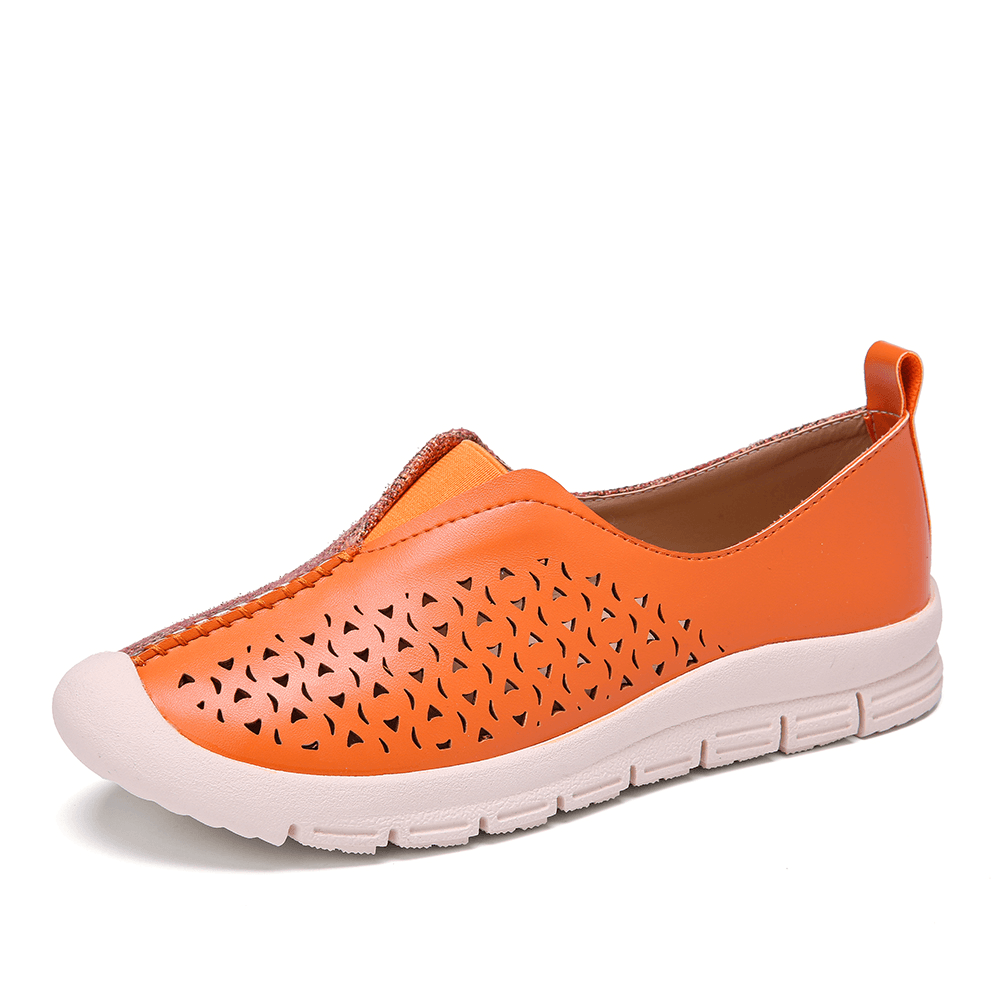 LOSTISY Women Colorblock Comfy Hollow Breathable Casual Flats