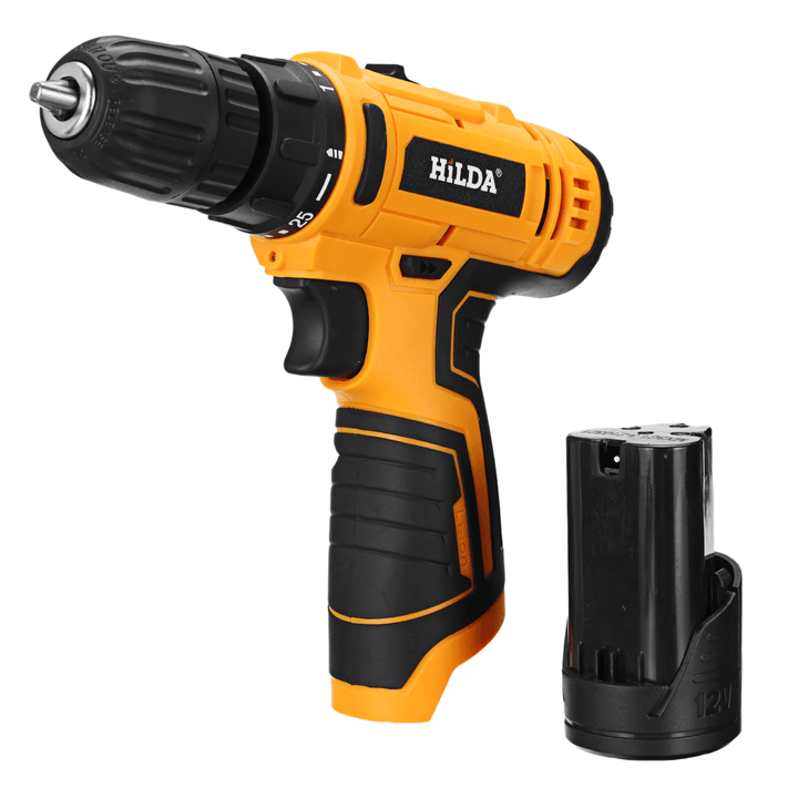 Hilda 12V Electric Drill Lithium Battery Hand Drill Driver Cordless Screw Driver Tool EU Plug