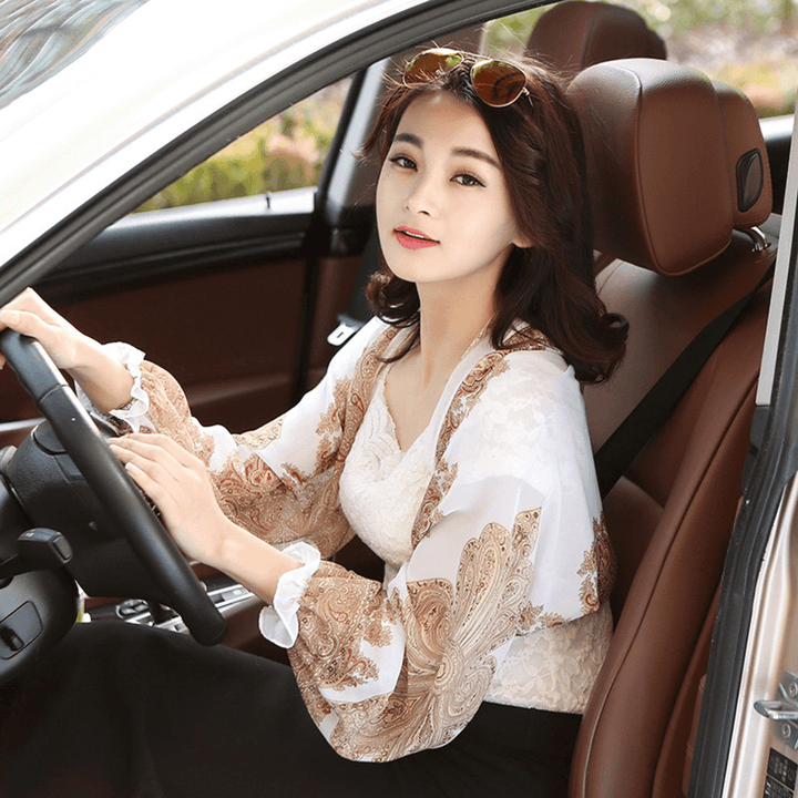 Women Chiffon Driving Sunscreen Long Arm Sleeves