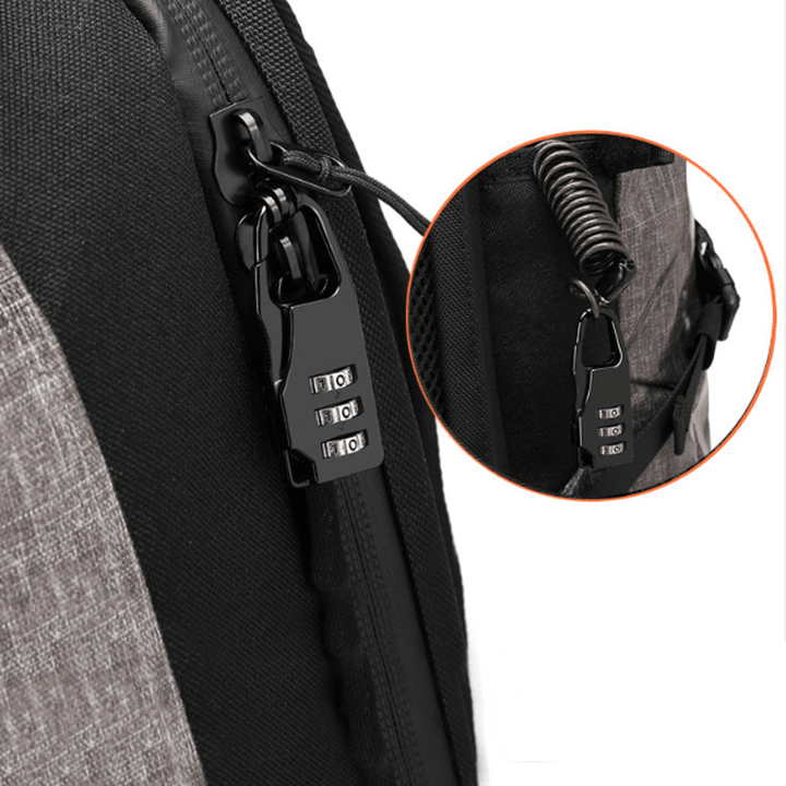 OZUKO 15.6 Inch Waterproof Backpack Laptop Bag Reflective Password Lock Camping Travel Shoulder Bag