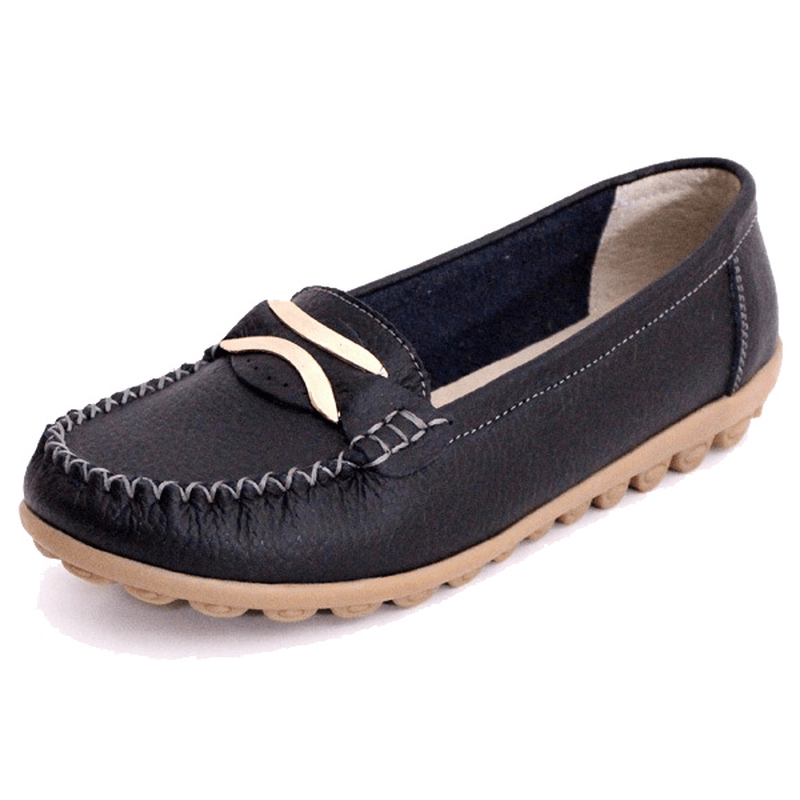 Women Casual Autumn Flats round Toe Shoes Soft Bottom Flat Loafers