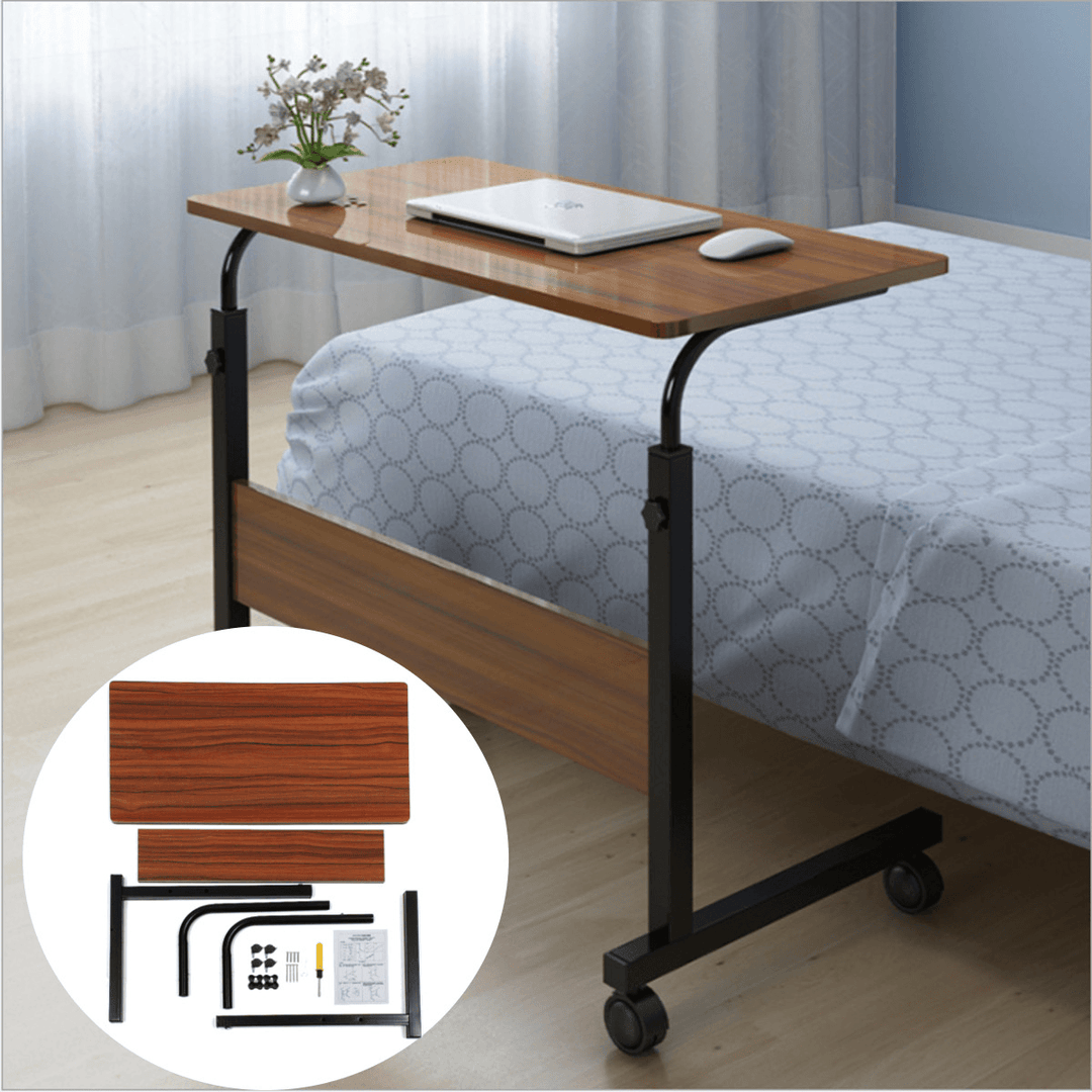 80X40Cm Brown Computer Table Laptop Desk Mobile Adjustable Stand Work Study Lazy Home Office