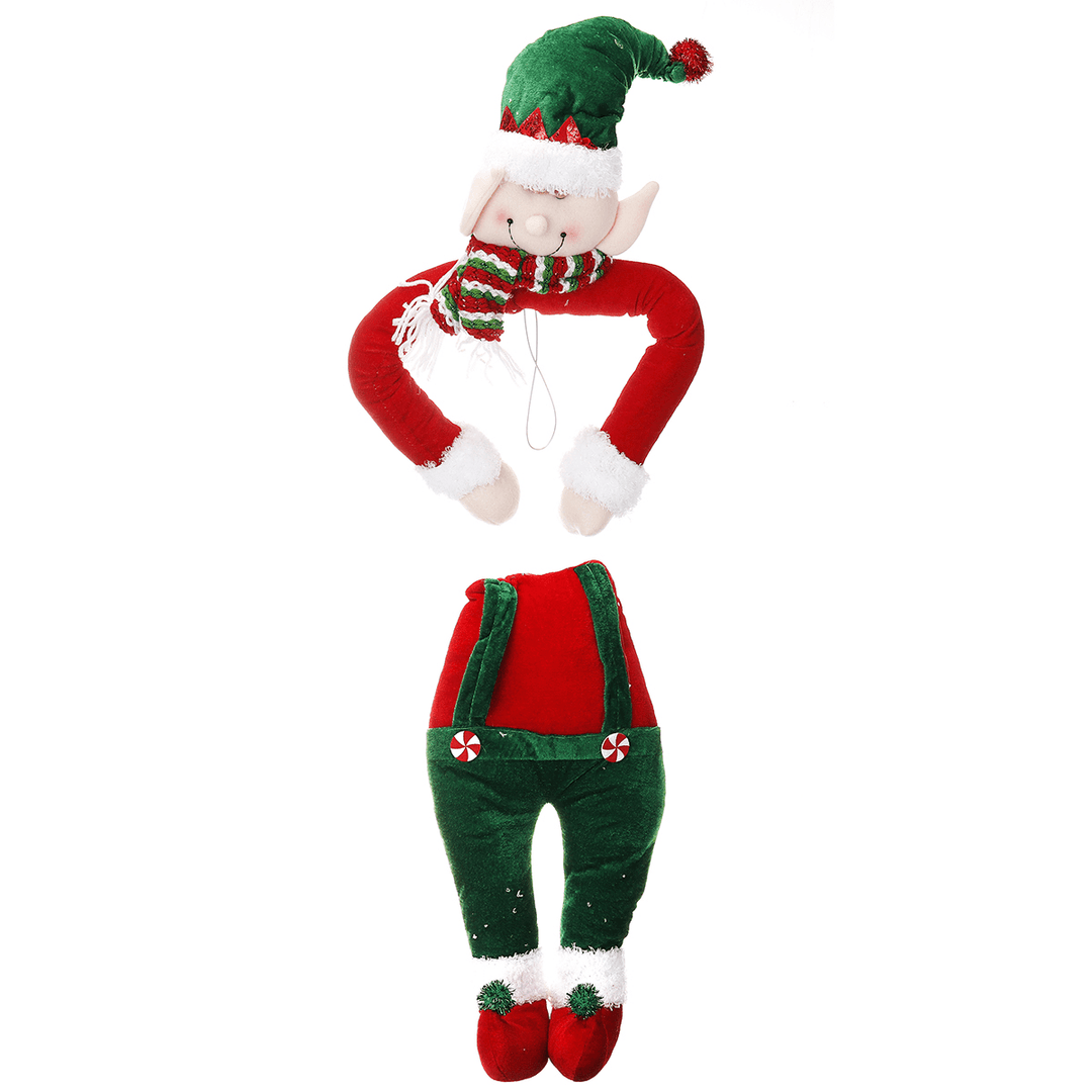 Christmas Elf Santa Claus Dolls Sitters Ornaments Hung on Christmas Tree Party - MRSLM