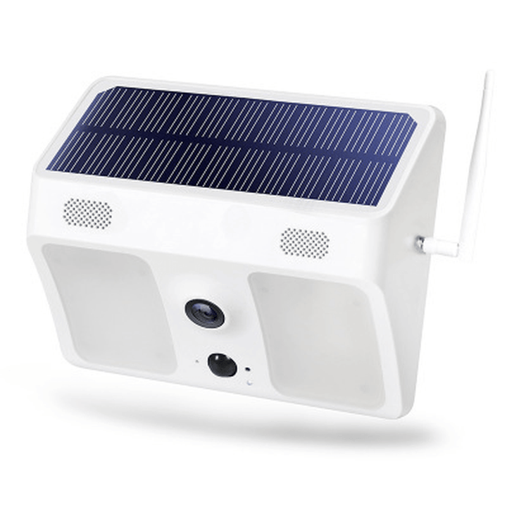 1080P Solar Power Wireless Smart Outdoor Floodlight Camera Wifi Low Power Consumption Stand-Alone Garden Surveillance and Lighting Alarm System Camera