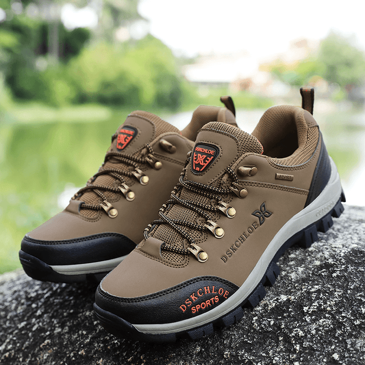 Men Breathable Non Slip Soft Bottom Lace up Comfy Outdoor Casual Sports Shoes