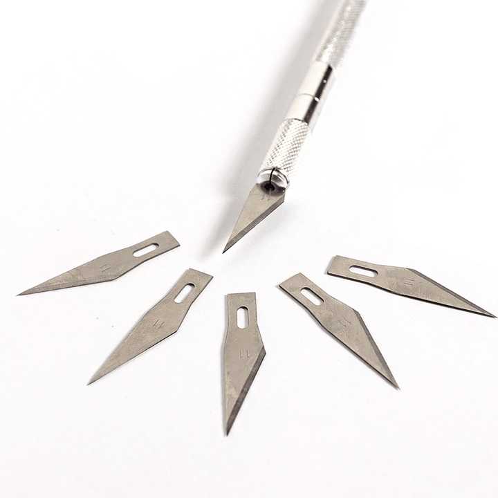 6 Blades Aluminum Carve Knife Extra Backup Sculpture Engrave Graver Cutter Muti-Funtion Carving Knife Set