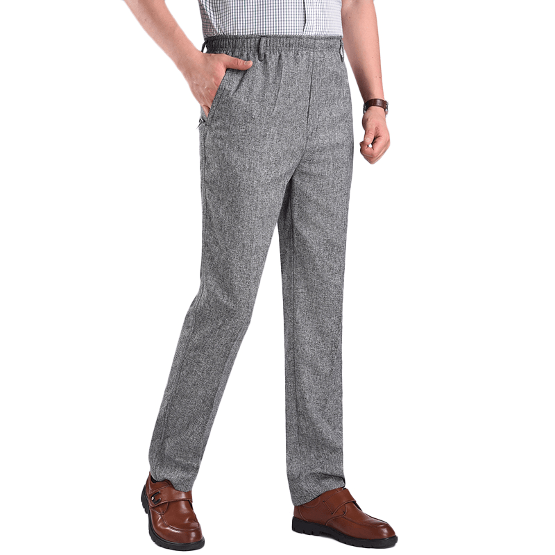 Men'S Summer Thin Elastic High Waist Deep Suit Pants