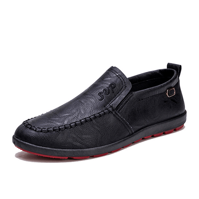 Menico Men Microfiber Leather Breathable Soft Sole Slip on Comfy Business Casual Shoes