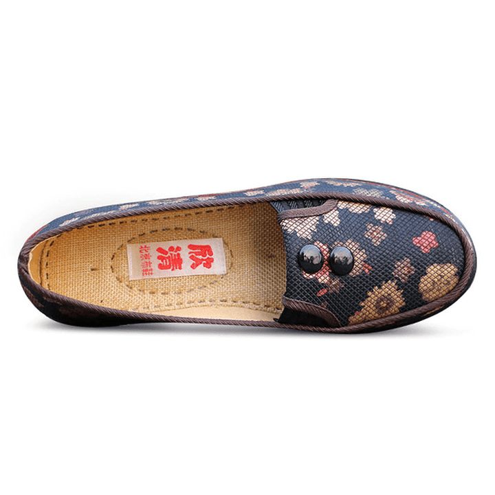 Floral Mesh Breathable Slip on Flat Shoes round Toe Soft Sole Flats